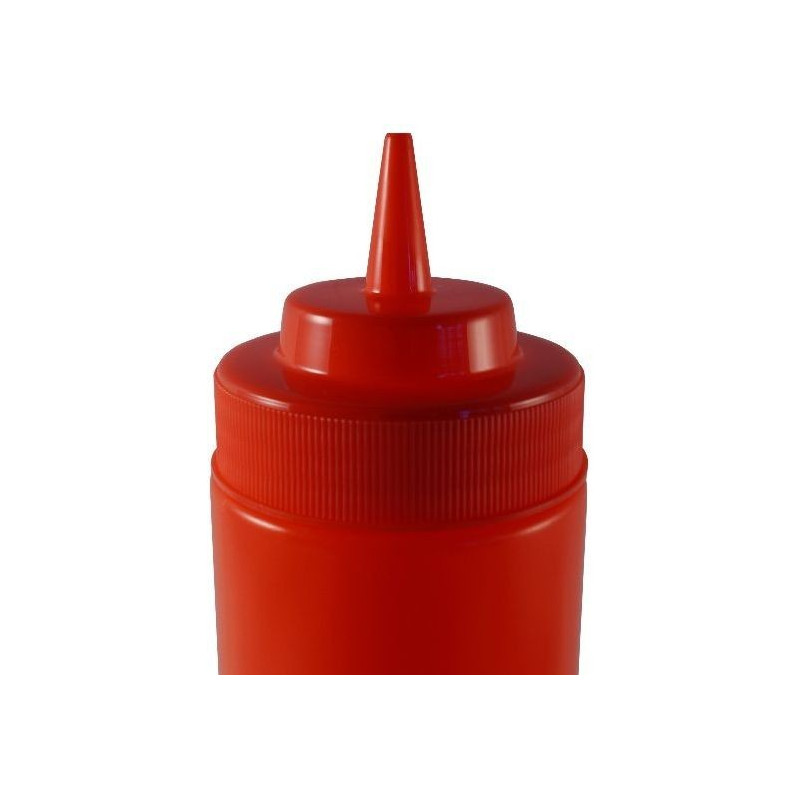 Botella Salsa 6 Unidades 700ml Plástico Roja Boca Ancha | Winco