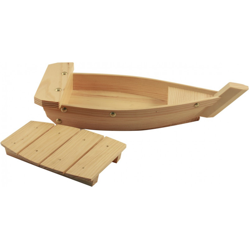 Bandeja Sushi Bote Madera Natural 33X15X4Cm