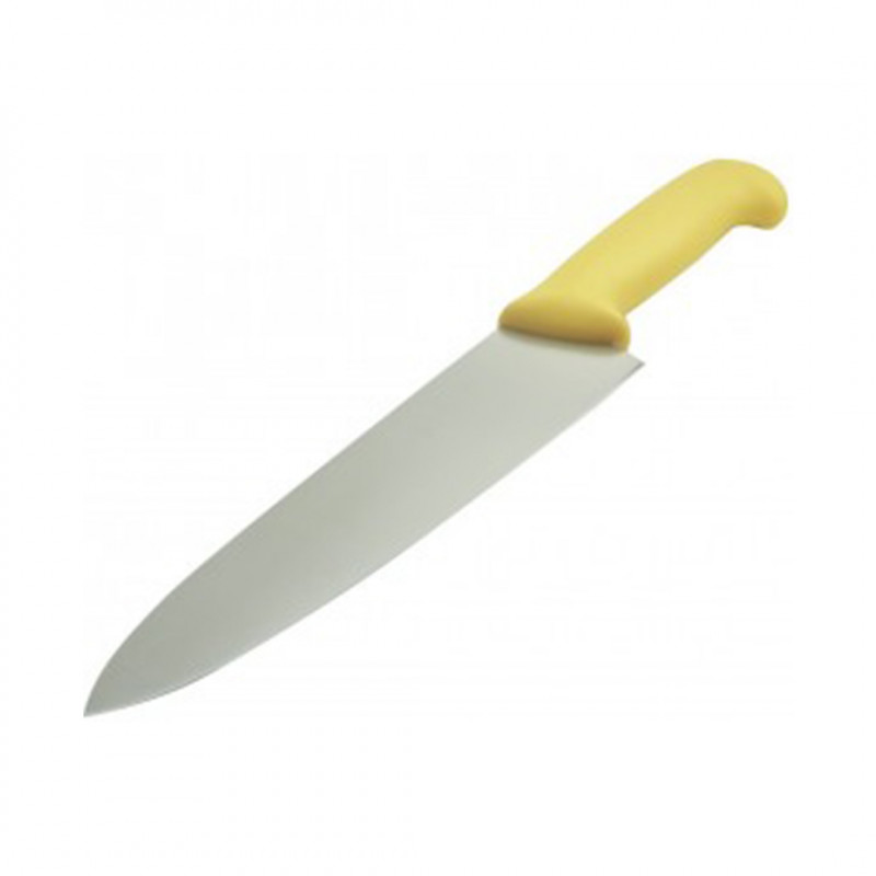 Cuchillo Cocina Medio Golpe 25 Cm Amarillo Big Chef
