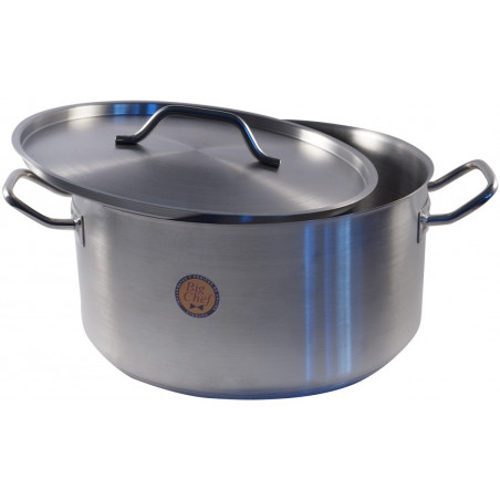CACEROLA INOX 304 MEDIA Ø32X16CM 12LTS C/ASAS INOX 304 1.0MM F/DIFUSOR BIG CHEF