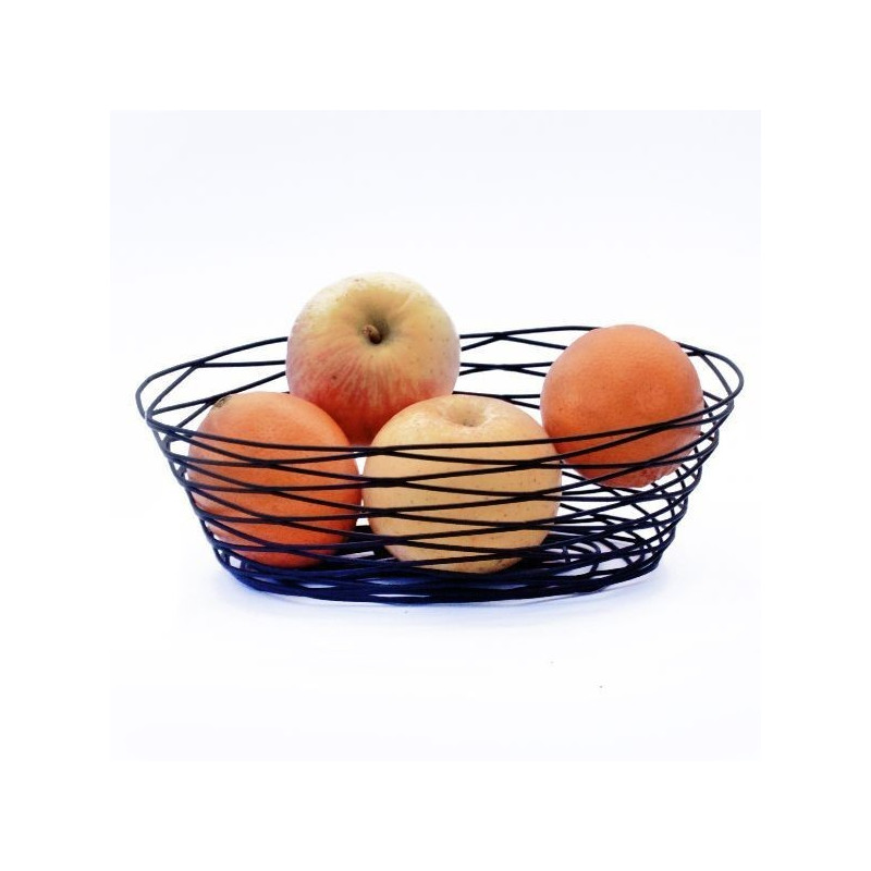 Cesta Metal Ovalada 25x18x8cm Negra