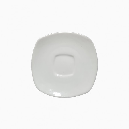 SET 6 PLATO PRISMA CAFE CUAD. 12CM PORC BLANCO