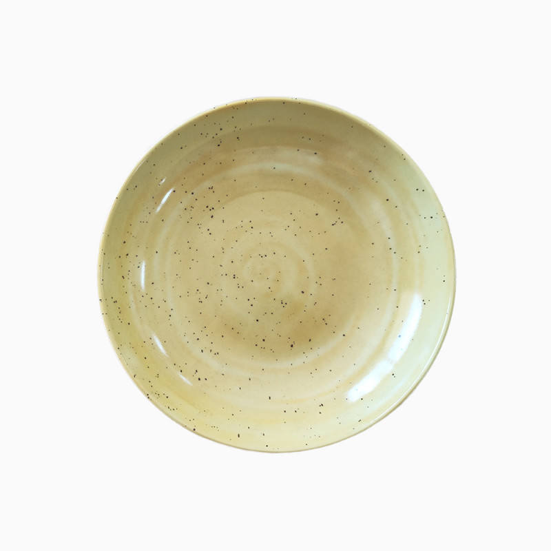 SET 3 PLATO FUSION HONDO RDO 23CM PORC AMARILLO