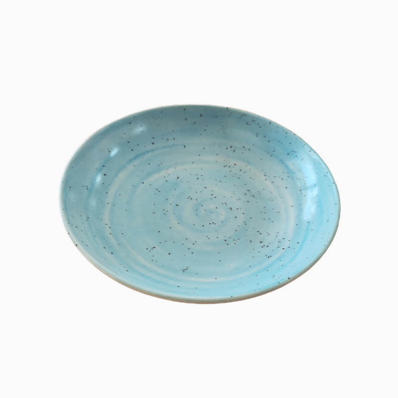 SET 3 PLATO FUSION HONDO RDO 23CM PORC CELESTE