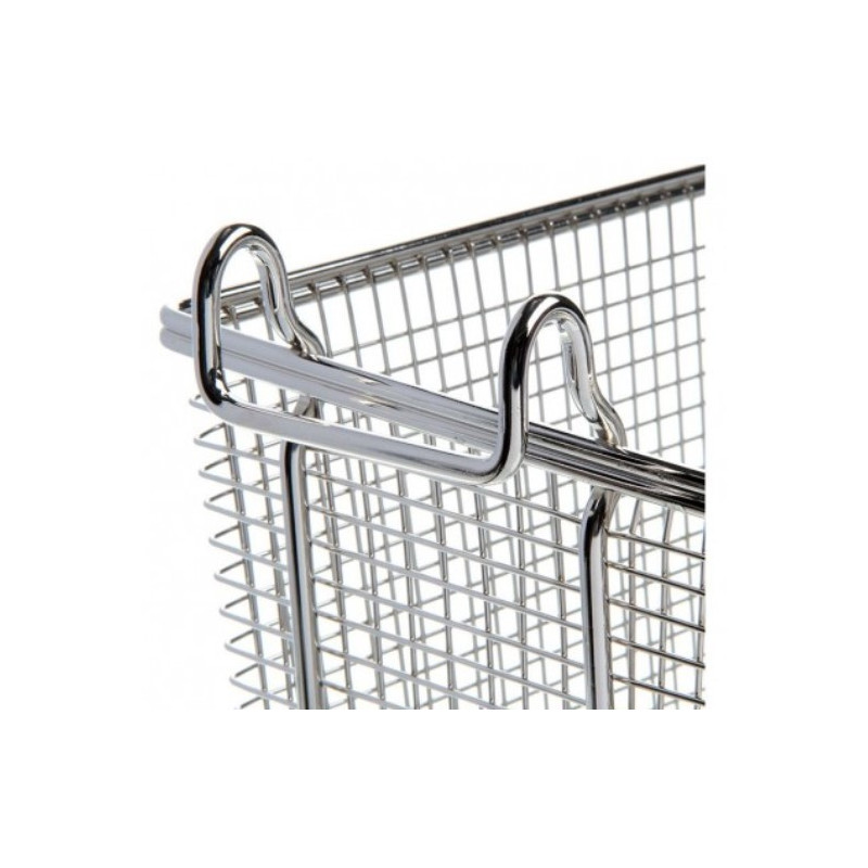 Canasto Freir Malla Gruesa Inox Rect 33X16X15Cm Verde