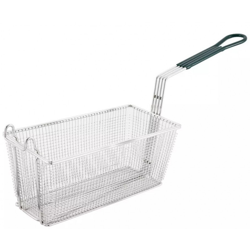 Canasto Freir Malla Gruesa Inox Rect 33X16X15Cm Verde