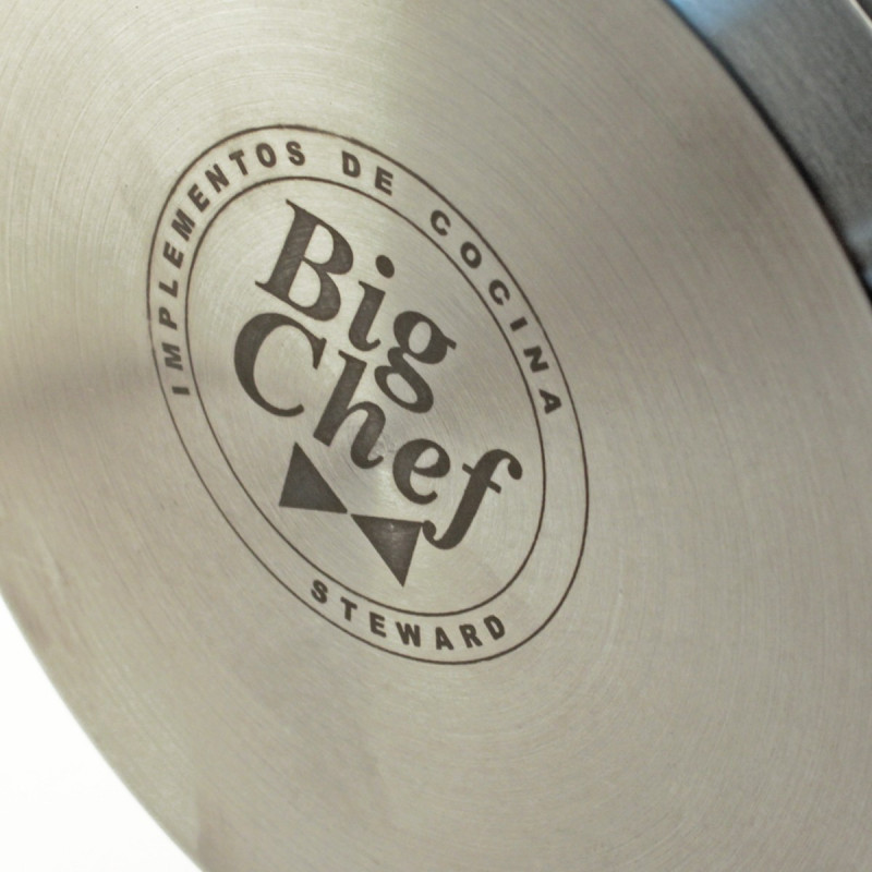 Cacerola Media Acero Inoxidable 5L con Tapa Big Chef