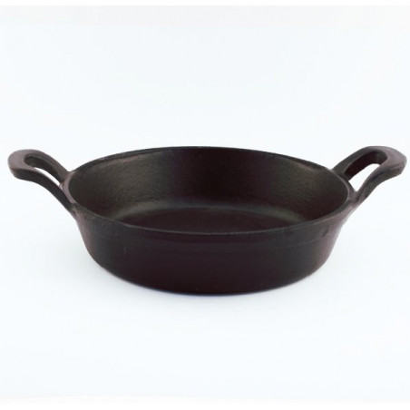 PAILA Ø18CM C/ASAS FIERRO FUNDIDO ESMALTE NEGRO