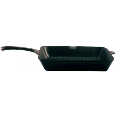 Grill Acanalado 26X26Cm Fierro Fundido 3.5Mm Esmalte Negro B