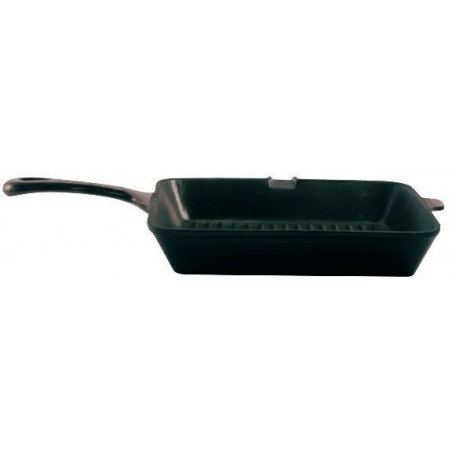 Grill Acanalado 26X26Cm Fierro Fundido 3.5Mm Esmalte Negro B