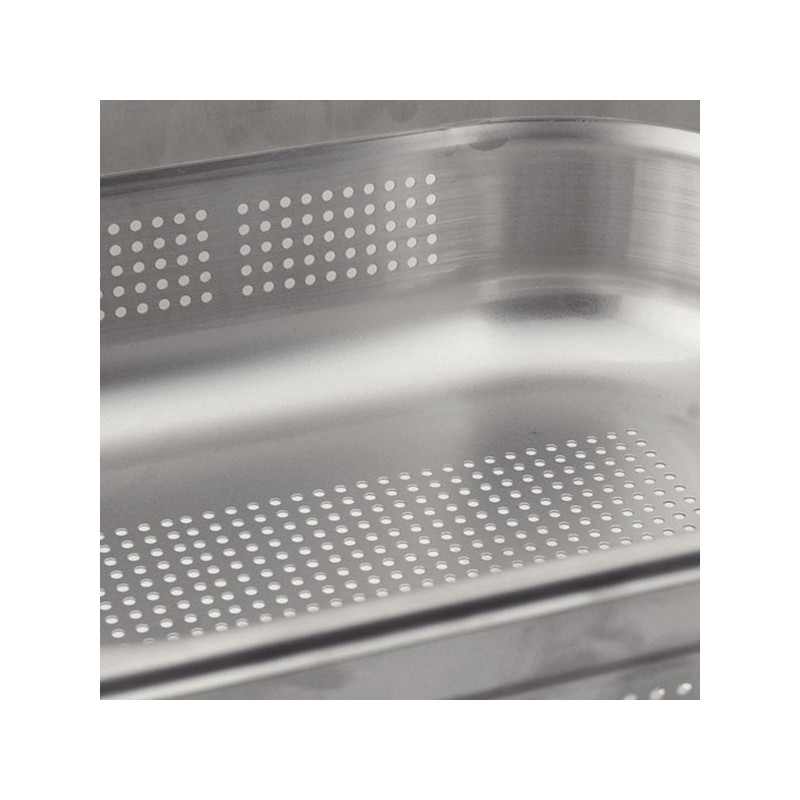 Depósito gastronorm perforado 1/2 10cm acero inoxidable 0.6mm Big Chef