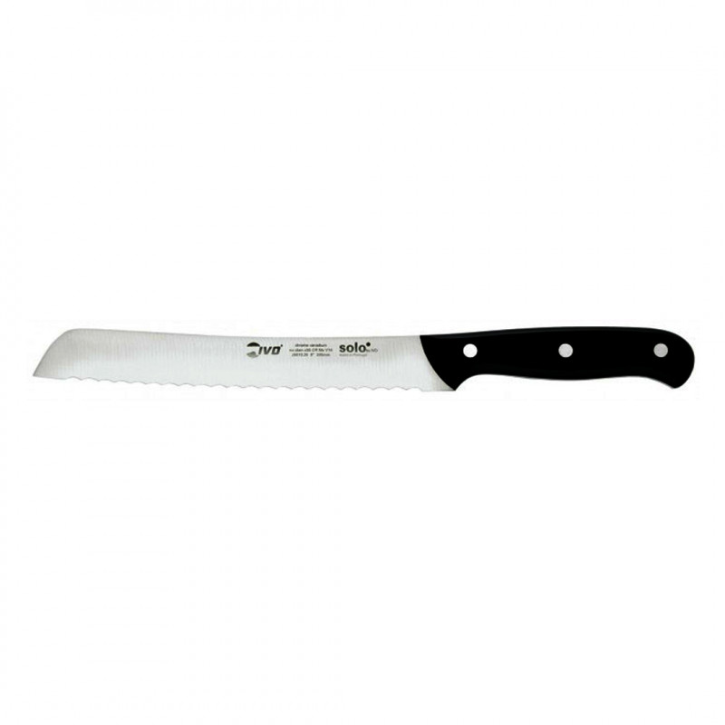 Cuchillo Cocina Pan 20Cm Negro Ivo Solo Inox