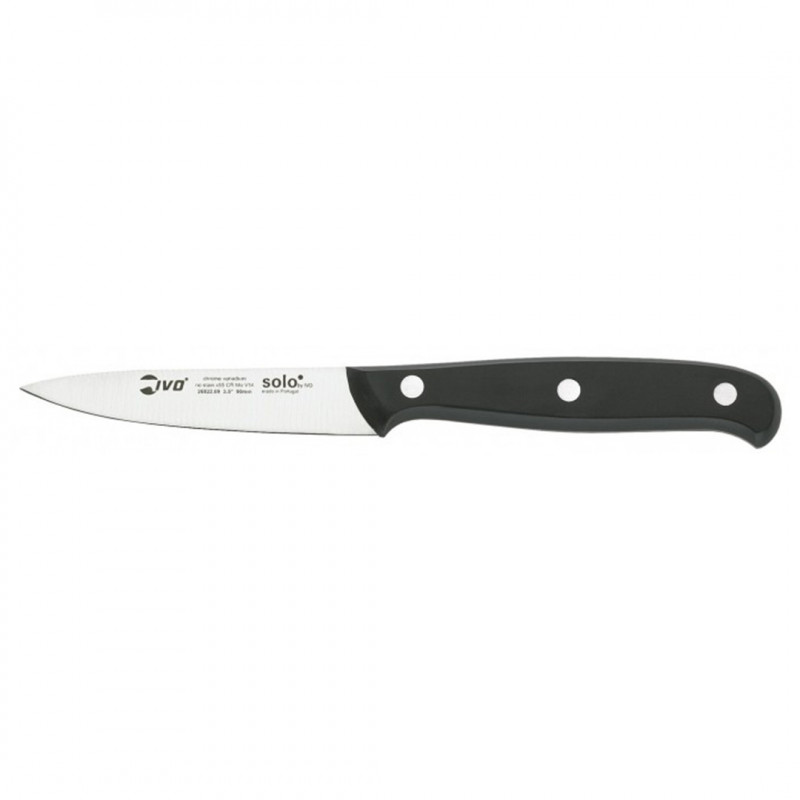 Cuchillo Cocina Monda 9Cm Negro Ivo Solo Inox