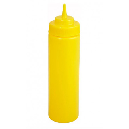 PACK 6 UNID BOTELLA SALSA PLAST AMARILLO 350ML/12OZ BOCA ANCHA PSW-12Y WINWARE®