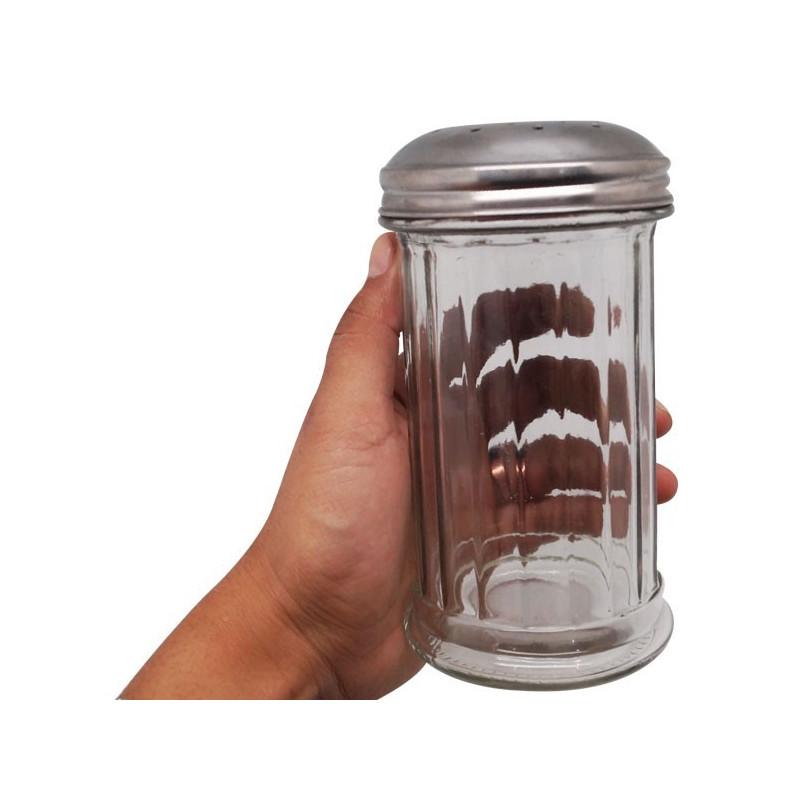 Dispensador Condimentos 350ml Vidrio con Tapa Perforada