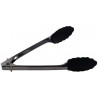 Tenaza Cocina Retractil 18Cm Inox C/Puntas Silicona Negra