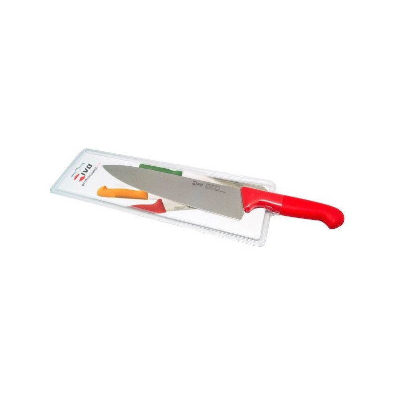 Cuchillo Cocina Medio Golpe 25Cm Rojo Ivo Professional Inox