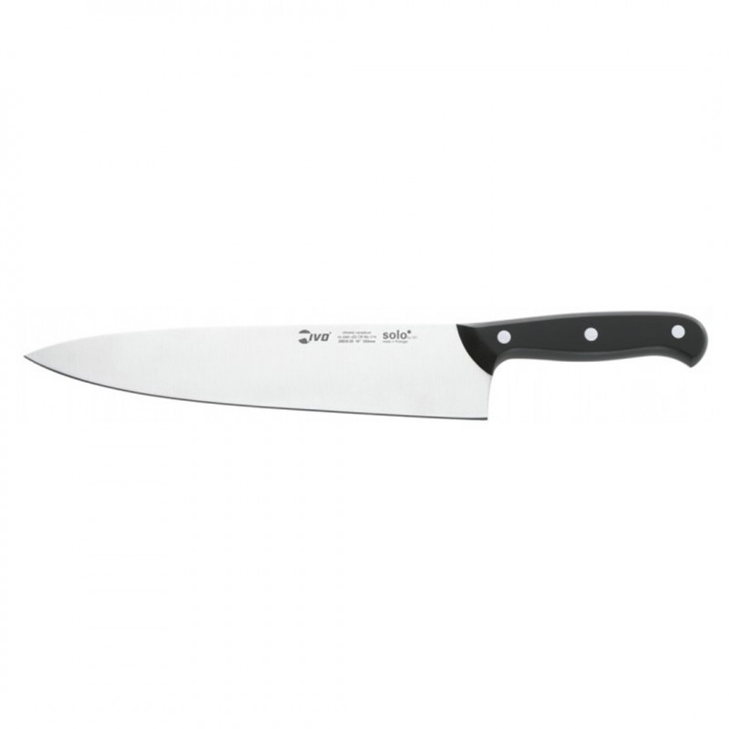 Cuchillo Cocina Medio Golpe 25Cm Negro Ivo Solo Inox