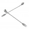 Cuchara de Cocteleria Acero 33cm Con Tenedor Barkeeper