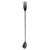 Cuchara de Cocteleria Acero Negro 33Cm con Tenedor Barkeeper