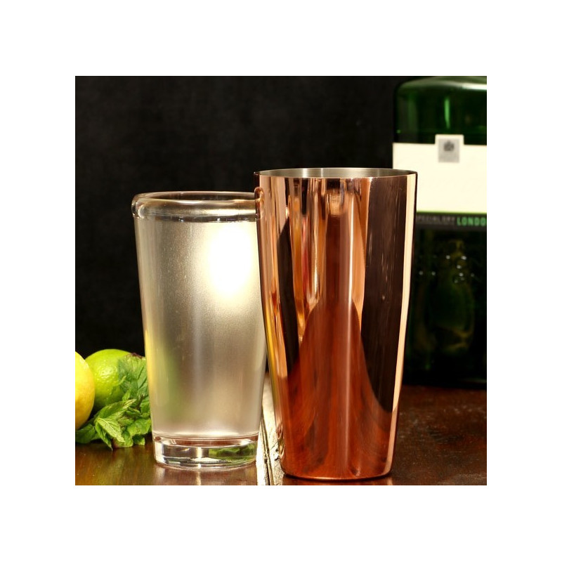 Coctelera Boston Acero con Baño Cobre Barkeeper