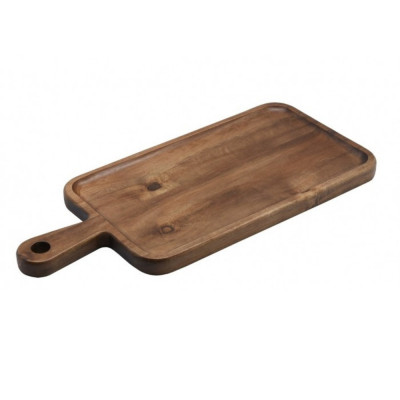 Tabla Presentacion C/Mango Chocolate Madera Acacia 42.4X18.8X1.9Cm