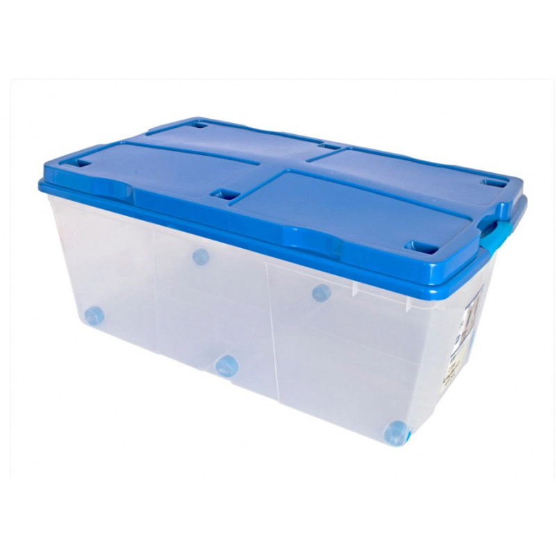Caja Multiuso C/Tapa+Rueda 100L Plast 40X45X94Cm