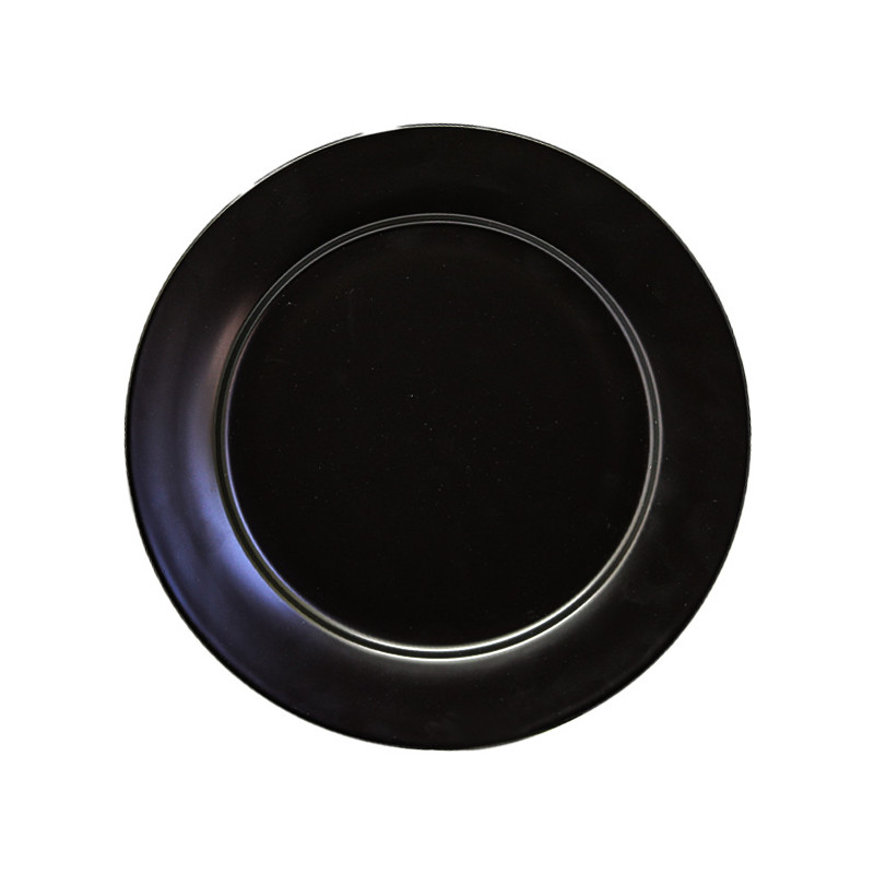 Set plato 25cm 6 piezas porcelana negra Eclipse