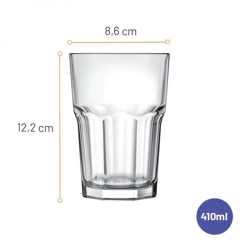Set vasos bebida 410ml Bristol 12 unidades