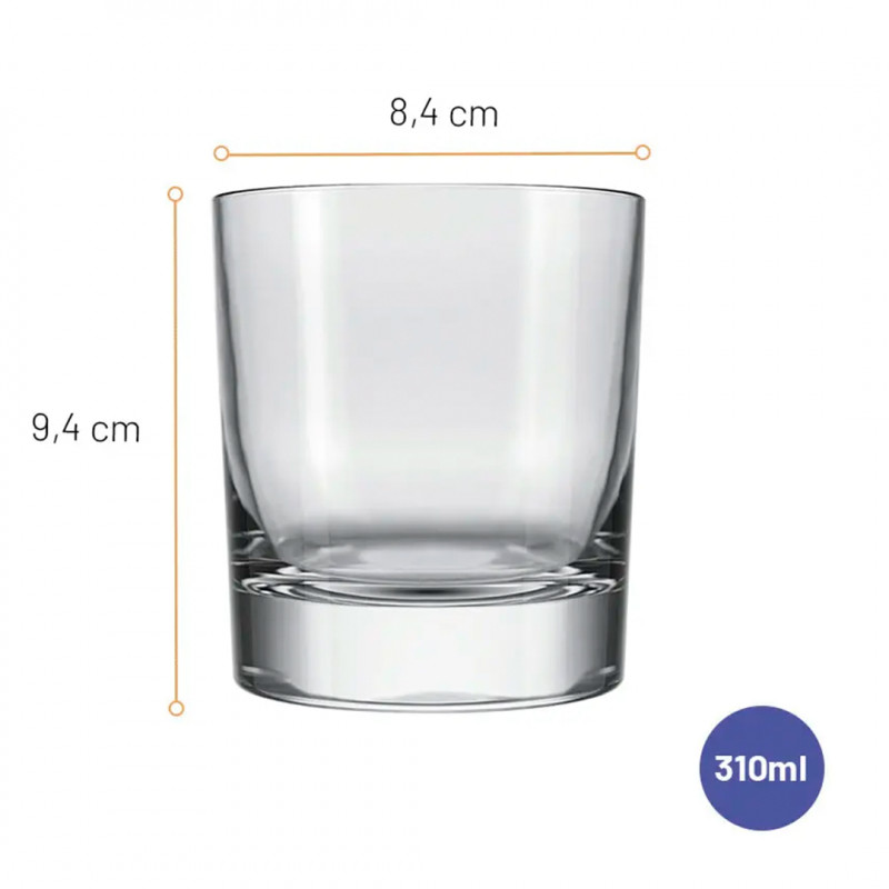 Set vasos whisky 310ml Atol 12 unidades