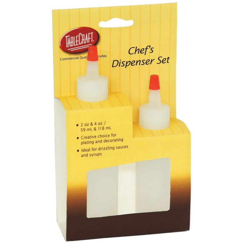 Botella Salsa 60Ml/120Ml Plast Transp Pack 2 Unds Tablecraft