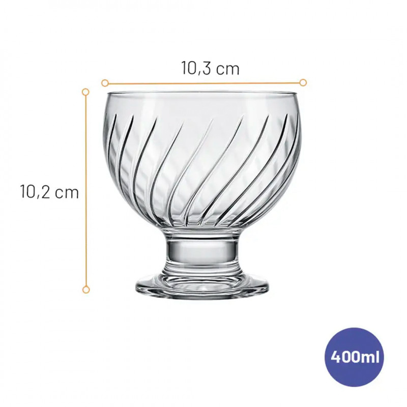 Set copas helado 400ml Clube 12 unidades