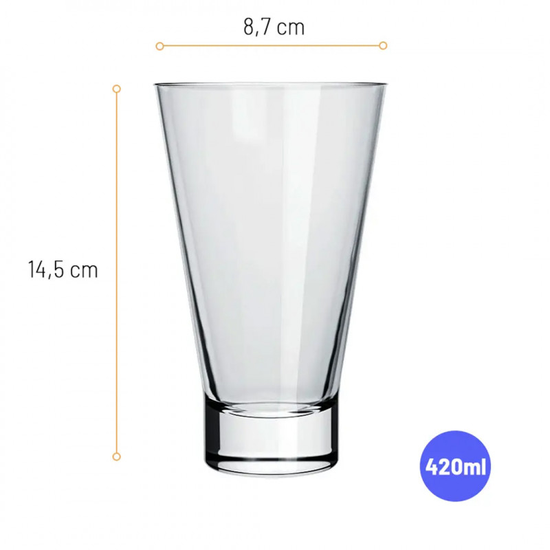 Set vasos bebida 400ml Ilhabela 12 unidades