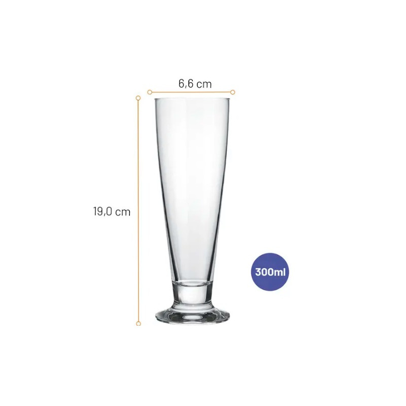 Set 12 vaso cerveza vidrio Tulipa 300ml Nadir