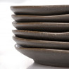 Set 6 plato pan porcelana grafito 16cm Terra