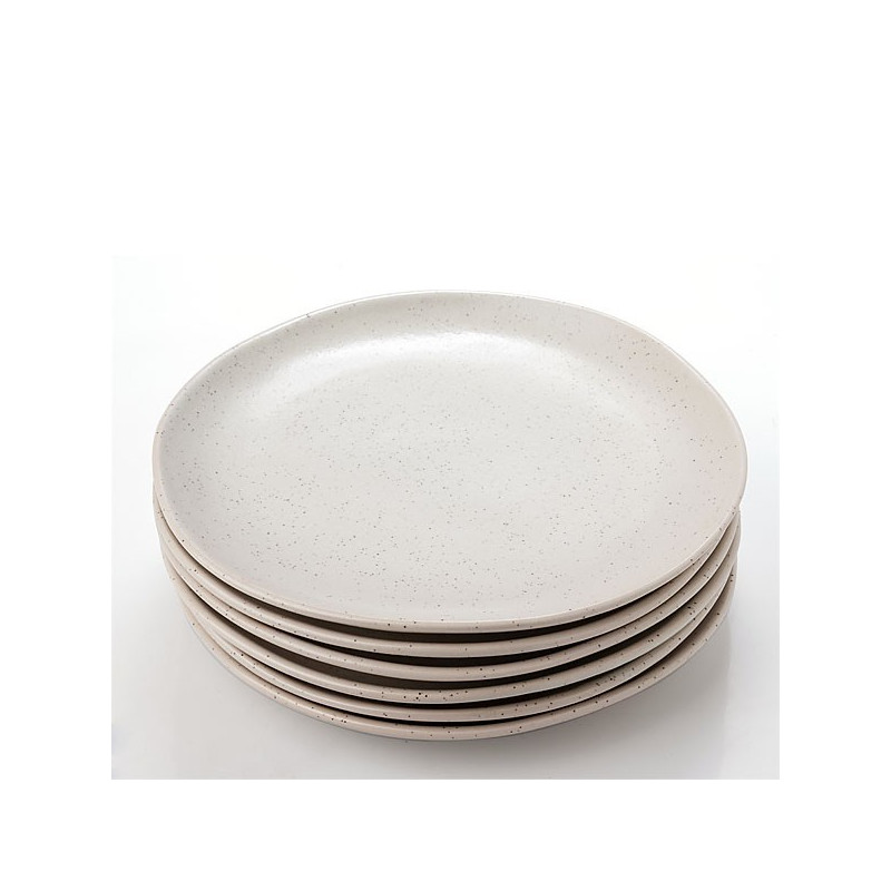 Set 6 plato porcelana marfil 27cm Terra