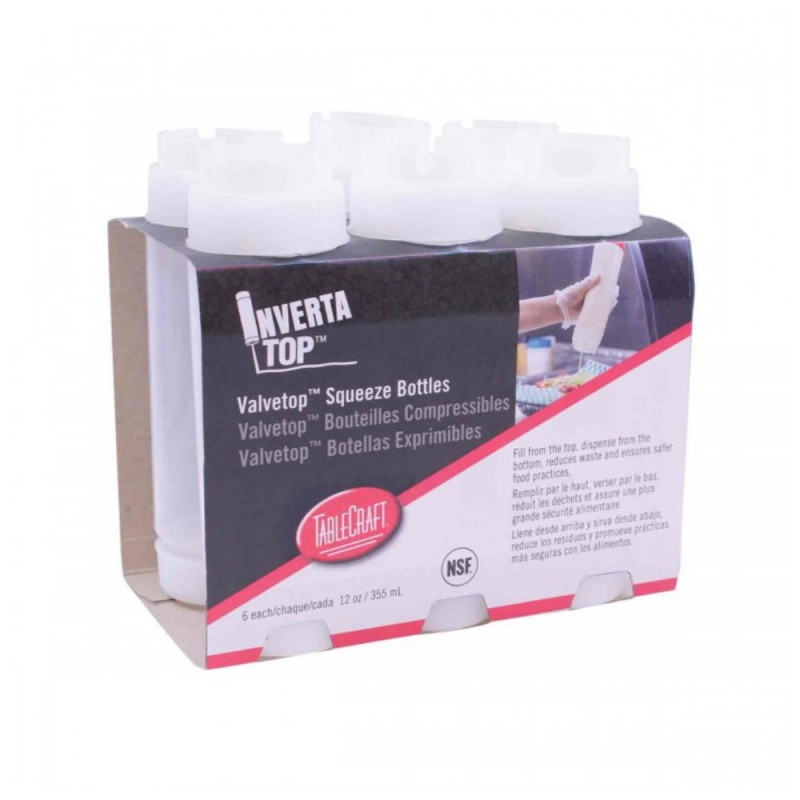 Botella Salsa 355Ml Plast Transp 6U Tablecraft