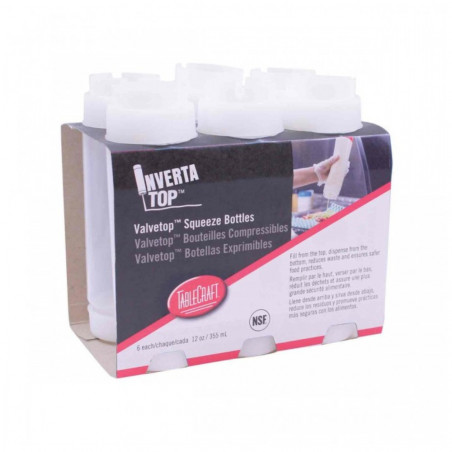 Botella Salsa 355Ml Plast Transp 6U Tablecraft