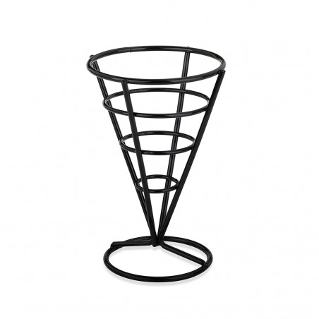 CONO PAPAS FRITAS METAL NEGRO Ø100X154MM FFH-05