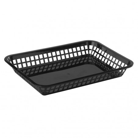 CESTA FAST-FOOD PLAST RECT NEGRO 30X21.5X5CM FFB-1208K