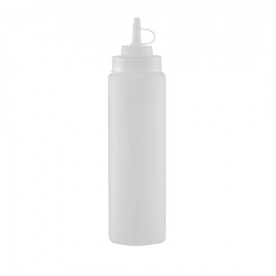 BOTELLA SALSA PLAST TRANSP 700ML/24OZ BOCA ANCHA JD-BSD24-C NSF©