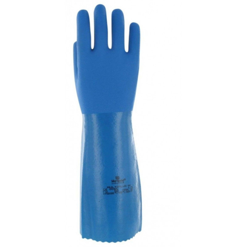 Guante Aseo Lavado,Quim,Cal Azul 50Cm 92203 M 2U Tucker