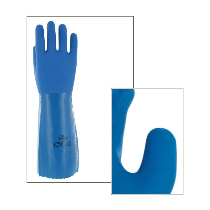 Guante Aseo Lavado,Quim,Cal Azul 50Cm 92203 M 2U Tucker