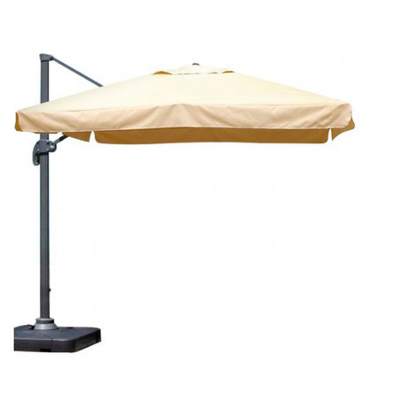 Quitasol para terraza con base beige 3x3m