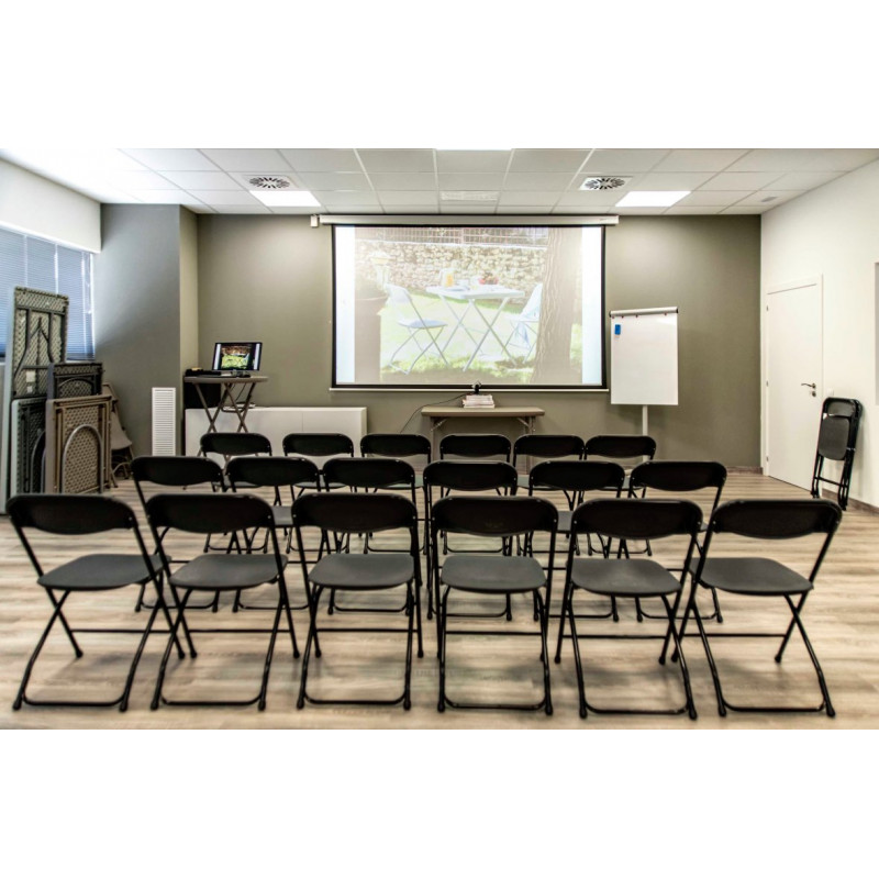 Silla Alex plegable plástico negro Zown