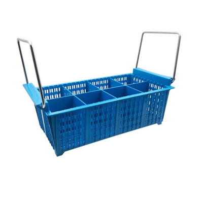 Rack plástico cuchillería con asas azul