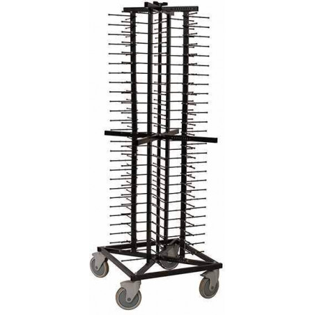 CARRO PORTAPLATOS 96P ACERO NEGRO 67X67X200CM