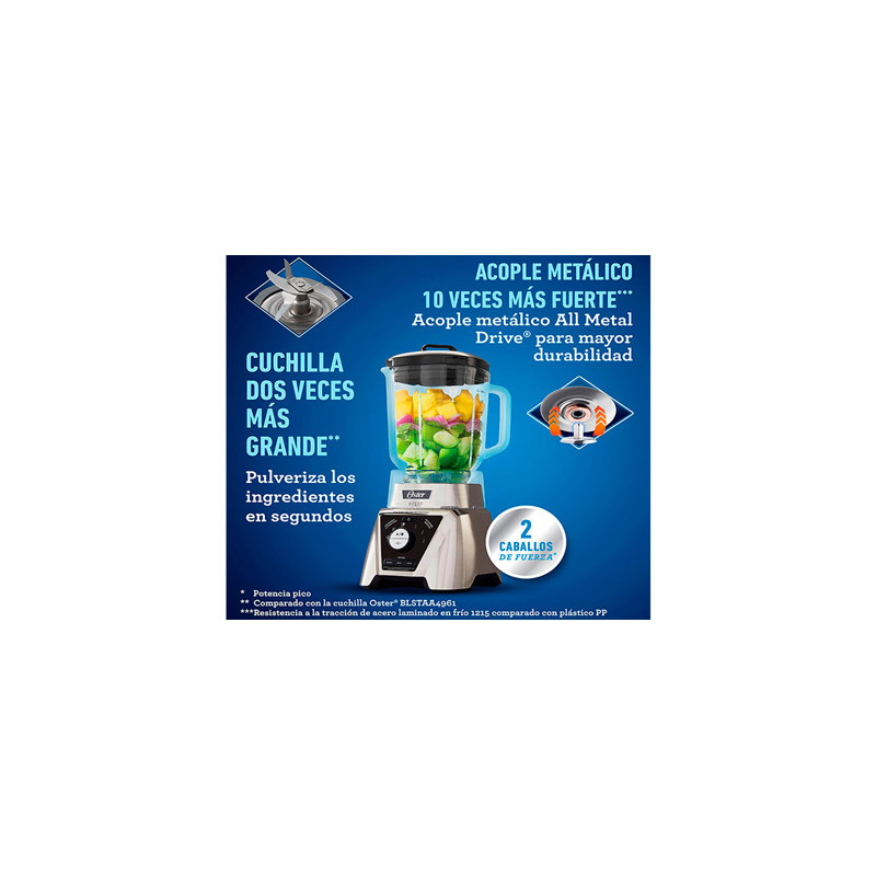 Licuadora Oster Xpert Blst3bcpg Gris 2hp 2l V/Vidrio Elect