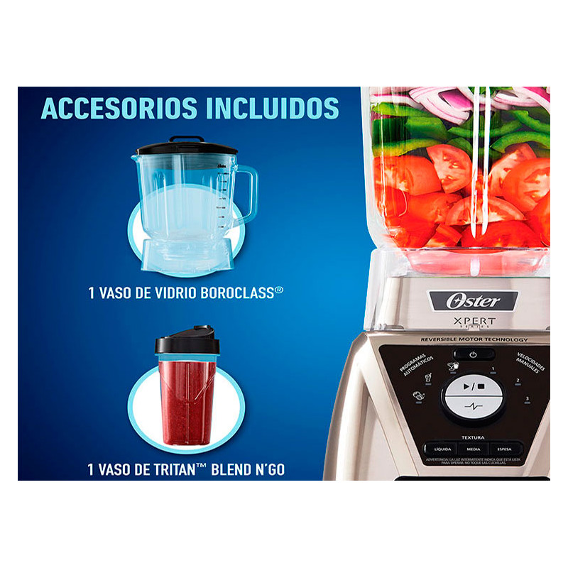 Licuadora Oster Xpert Blst3bcpg Gris 2hp 2l V/Vidrio Elect