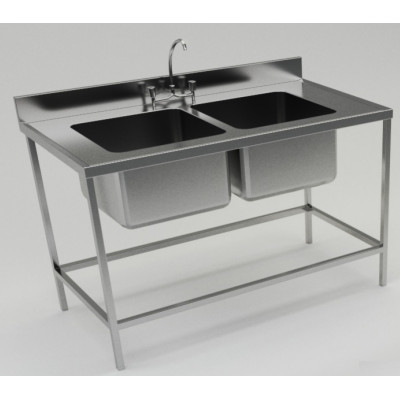 LAVAFONDO INOX 2TZ S/S 140X70CM C/ DESAGUE BC-BIG COOK